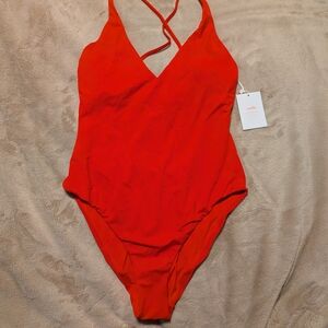 Andie Red Women Swim One Piece